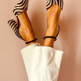 Linda | Zebra Print Pumps met Enkelbandje