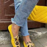 Dini | Gele Loafer met Dierenprint Detail