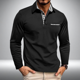 Adrian – Stijlvolle Polo met Lange Mouwen (Zwart)