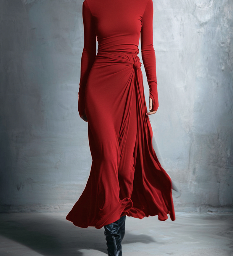 Naiara ❘ Maxi-jurk met zijden knoop