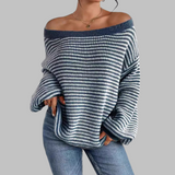 Nuvira | Off-Shoulder Gestreepte Sweater