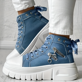 Elin | Orthopedische Hoge Sneakers met spijkerstof