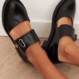 Aimee | Zwarte Loafers met Gesp
