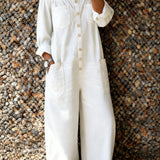 Noa | Denim Jumpsuit met Off-Shoulder Halslijn