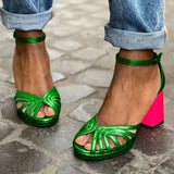 Nova | Tweekleurige Sandalen met Hak