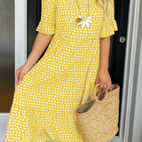 Jamilla | Midi Jurk met Stippenprint