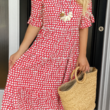 Jamilla | Midi Jurk met Stippenprint