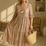 Jamilla | Midi Jurk met Stippenprint