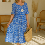 Jamilla | Midi Jurk met Stippenprint