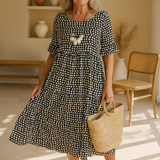 Jamilla | Midi Jurk met Stippenprint