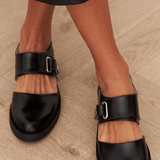 Aimee | Zwarte Loafers met Gesp