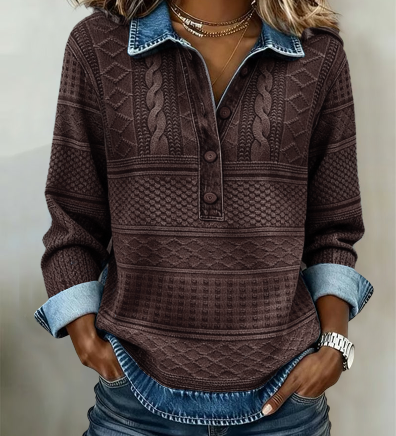 Livia – Top met kraag en knoopsluiting