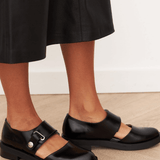 Aimee | Zwarte Loafers met Gesp