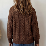 Soraya | Kabelgebreide Sweater met Col