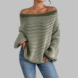 Nuvira | Off-Shoulder Gestreepte Sweater