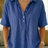 Tessa – Blouse met kraag en knoopdetail