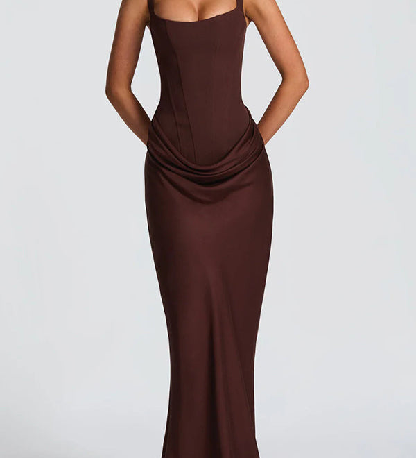 Leonor | Maxi-jurk met vierkante halslijn