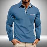 Adrian – Stijlvolle Polo met Lange Mouwen (Blauw)