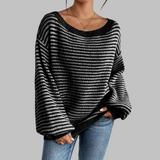 Nuvira | Off-Shoulder Gestreepte Sweater