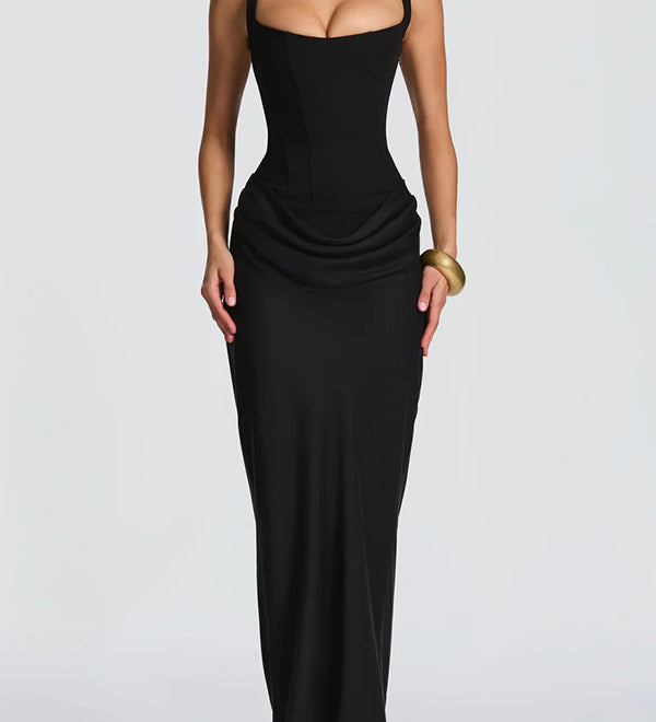 Leonor | Maxi-jurk met vierkante halslijn