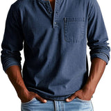 Finn - Vintage Casual Shirt (Marineblauw)