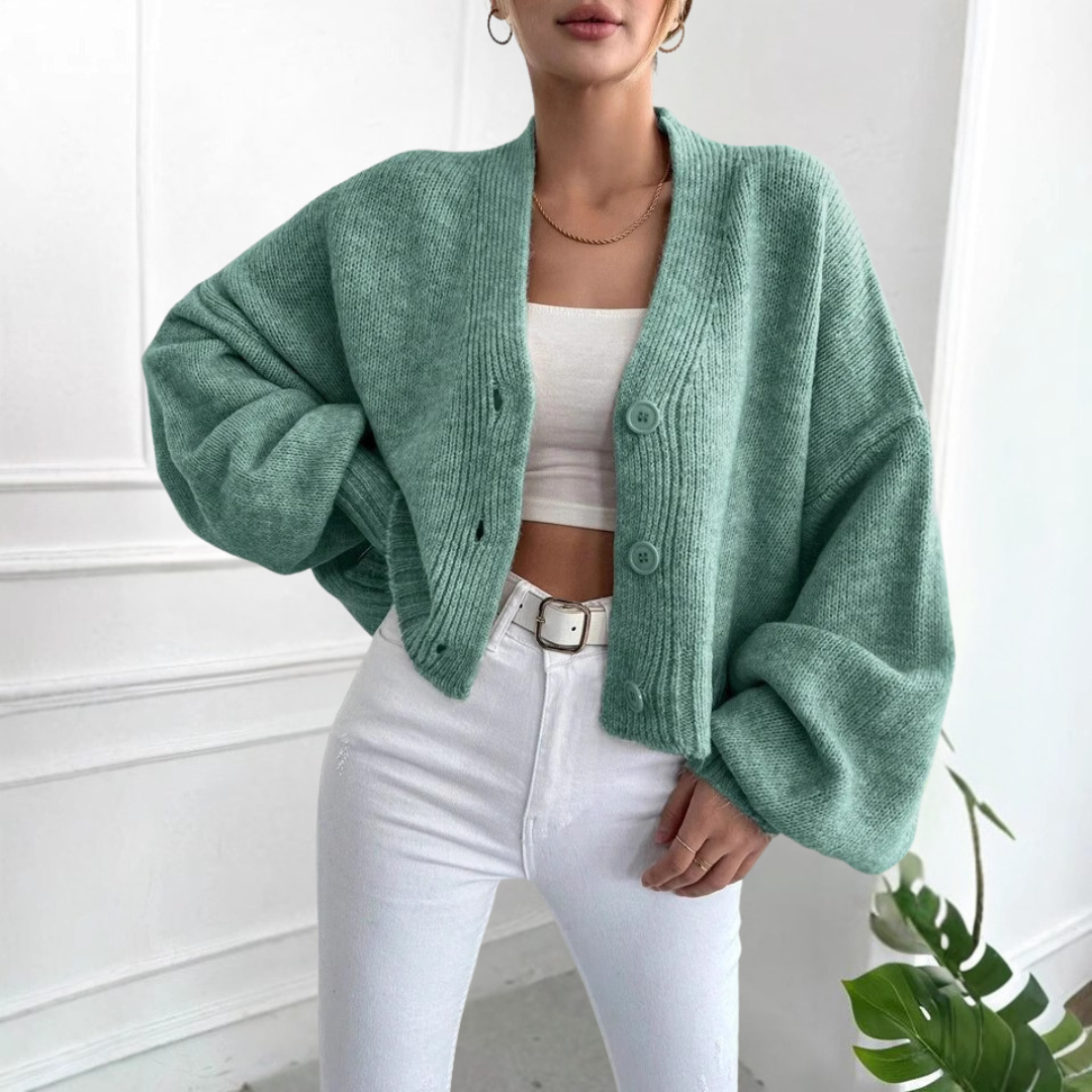 Lumi | Cropped Vest met Balloon Mouwen