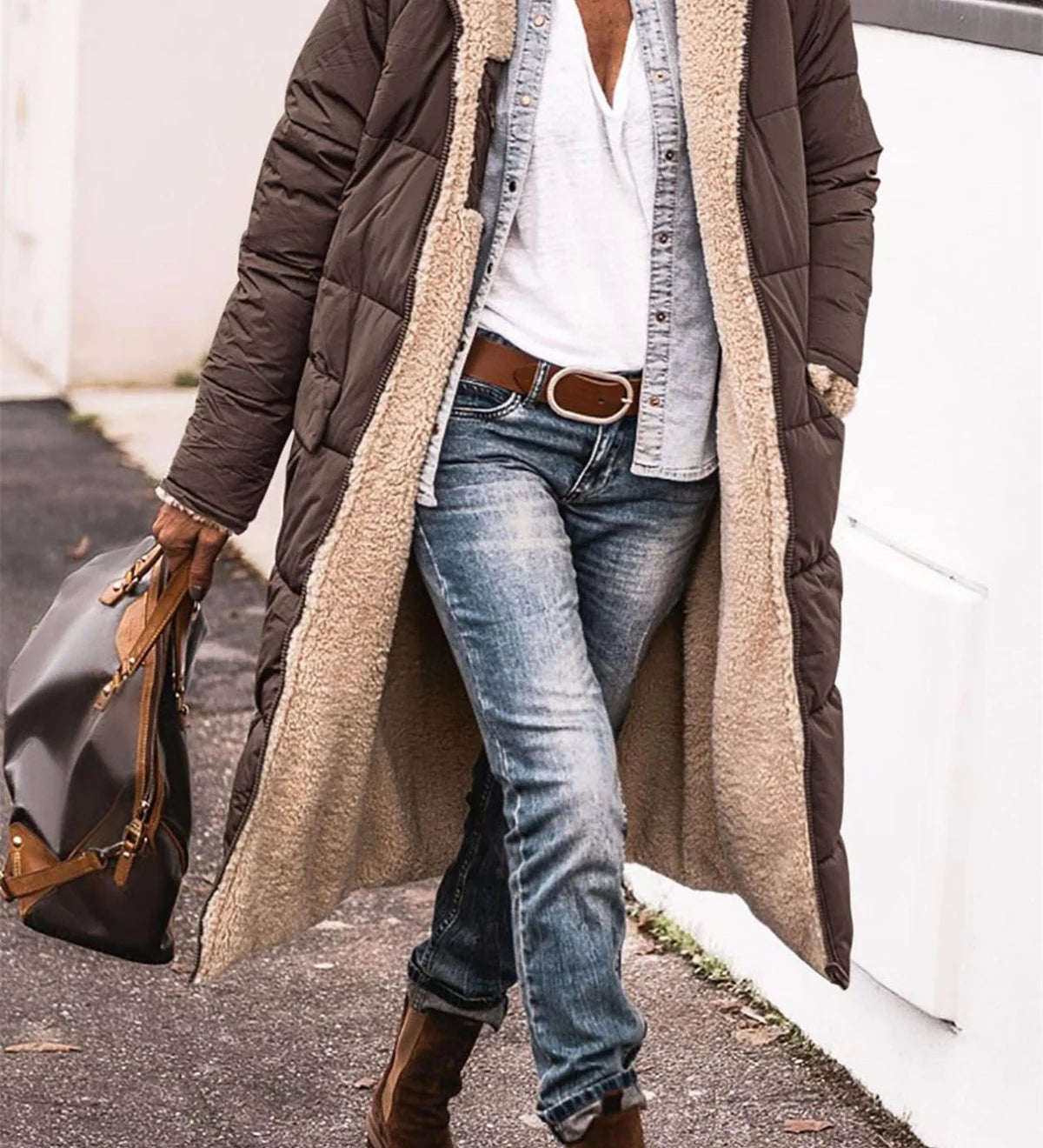 Marije | Warme gewatteerde jas met capuchon