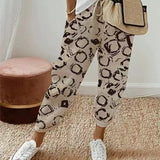 Sofie – Ademende Linnen Pantalon, Casual en Stijlvol (Zwart patroon)