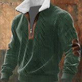 Karel – Gebreide Quarter-Zip Trui met Gevoerde Kraag