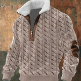 John – Gebreide Quarter-Zip Trui met Gevoerde Kraag