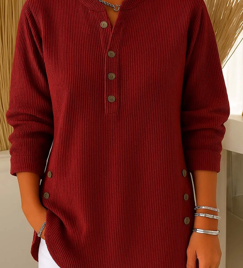 Rosa – Top met subtiele knoopdetails