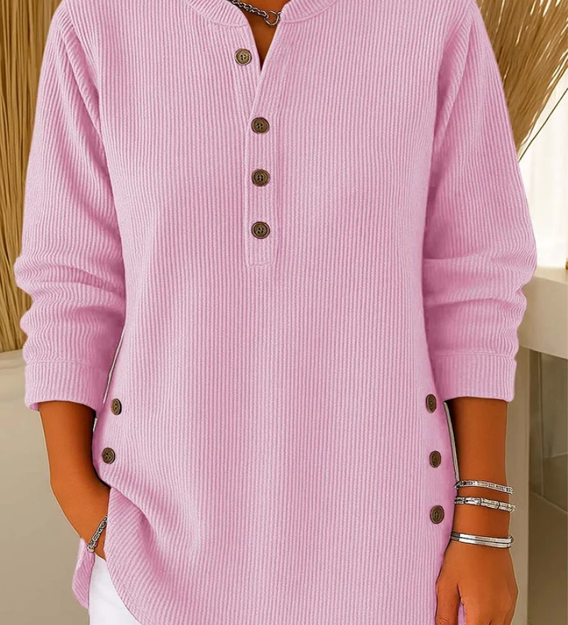 Rosa – Top met subtiele knoopdetails