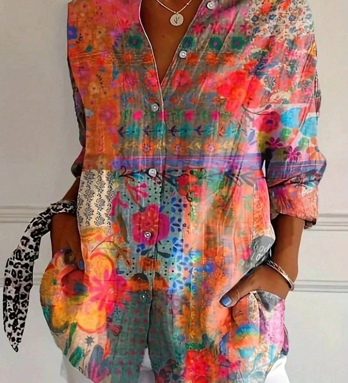 Rina - Blouse met kleurrijke print