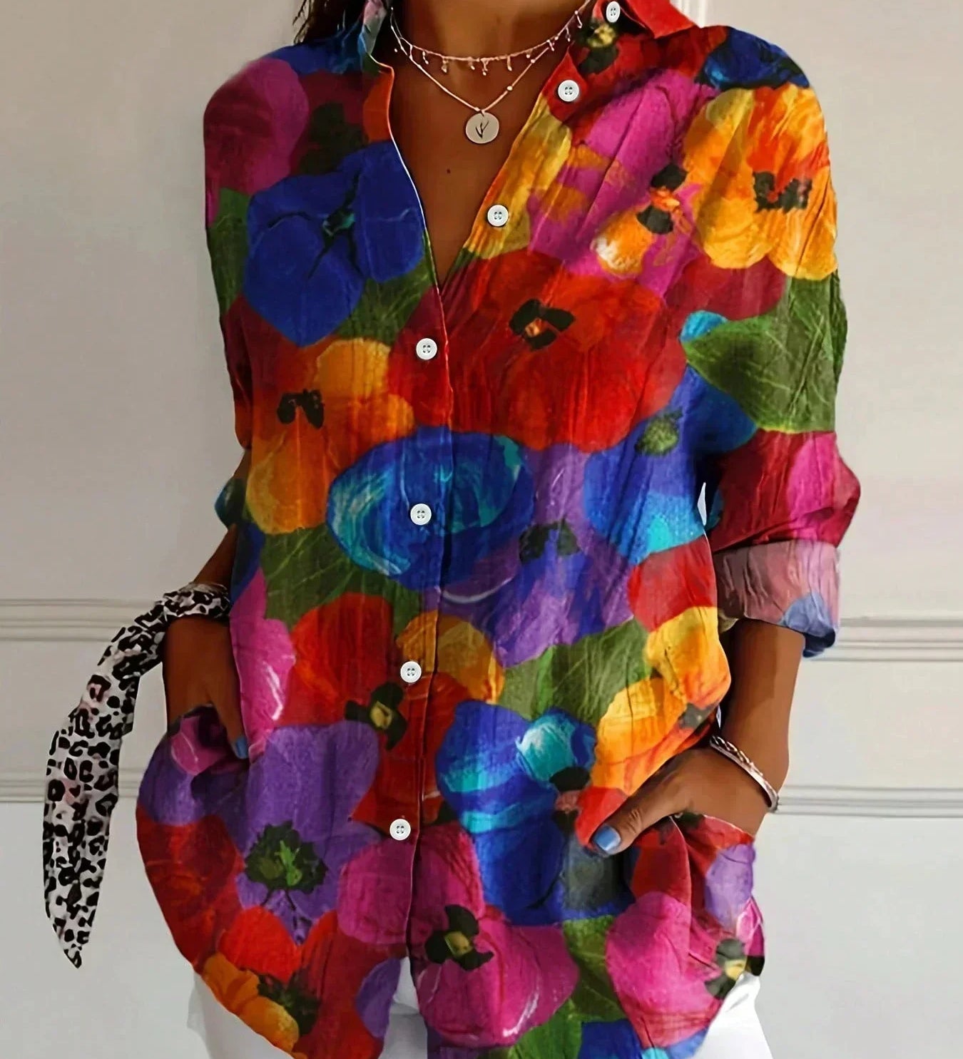 Rina - Blouse met kleurrijke print