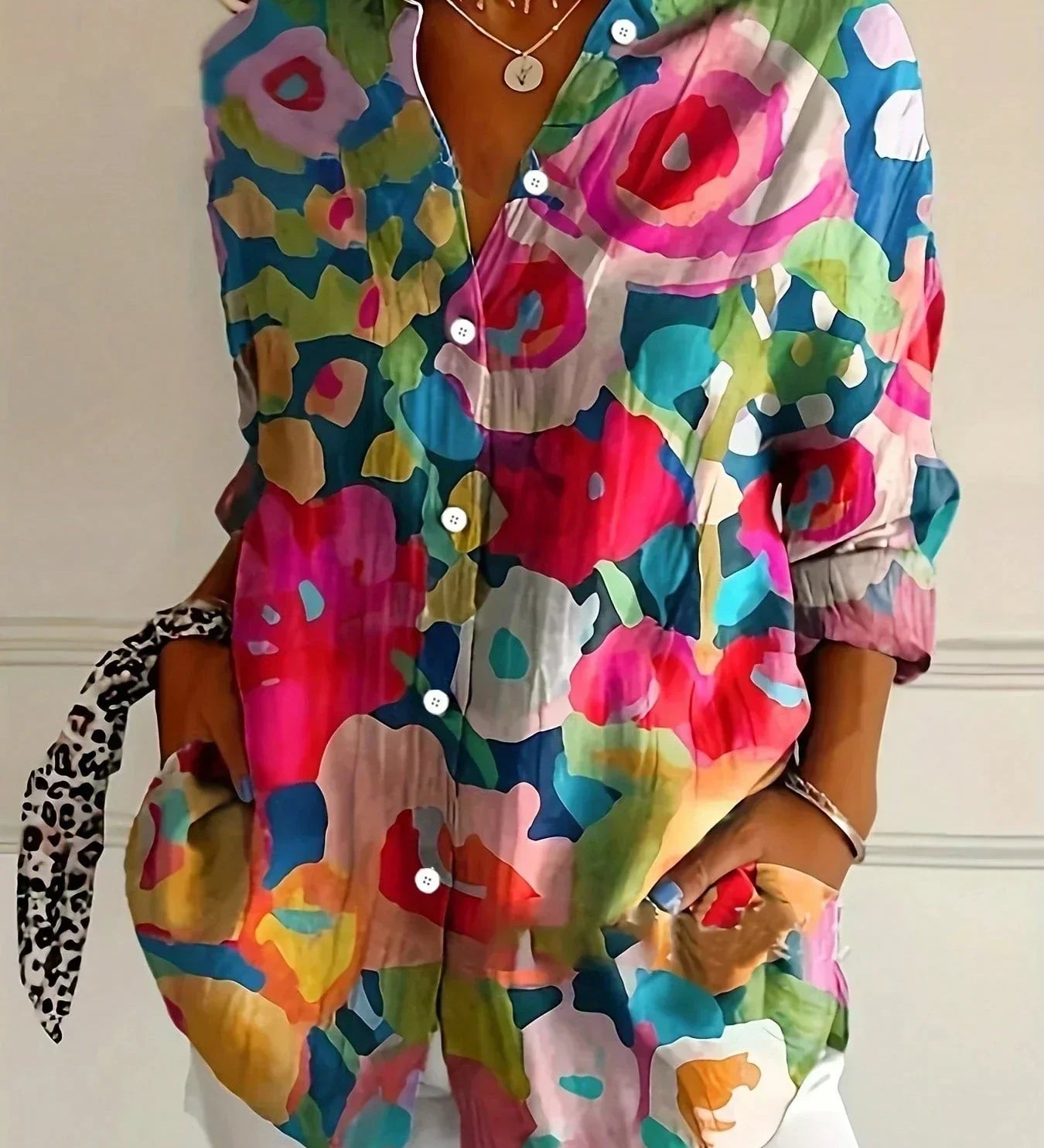 Rina - Blouse met kleurrijke print