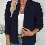 Cavell | Comfortabele Jas met Rits & Subtiel Patroon