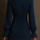 Azulena ❘ Blauwe tuniek met borduursel en rits