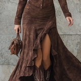 Ariadna | Lange jurk met ruffles