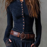 Elisa | Maxi-jurk van ecolologisch suede met riem