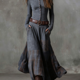 Elisa | Maxi-jurk van ecolologisch suede met riem