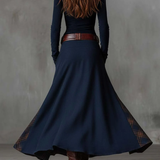 Elisa | Maxi-jurk van ecolologisch suede met riem