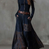 Elisa | Maxi-jurk van ecolologisch suede met riem
