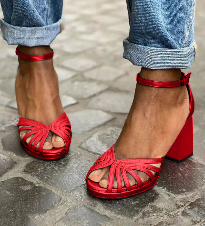 Nova | Tweekleurige Sandalen met Hak