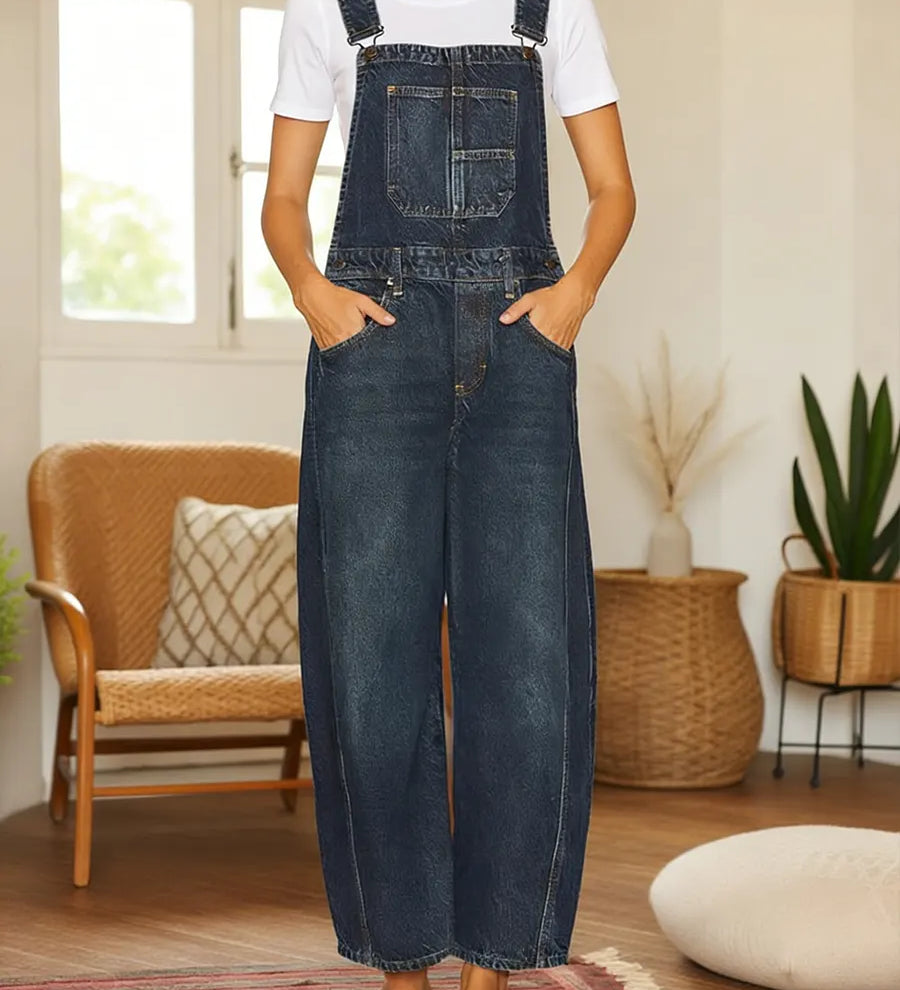 Nora | Denim Tuinbroek Jumpsuit met Zakken