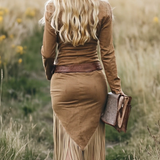 Valencia | Suède jurk met franjes