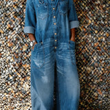 Bo | Denim Overall Jumpsuit met Schouderbanden