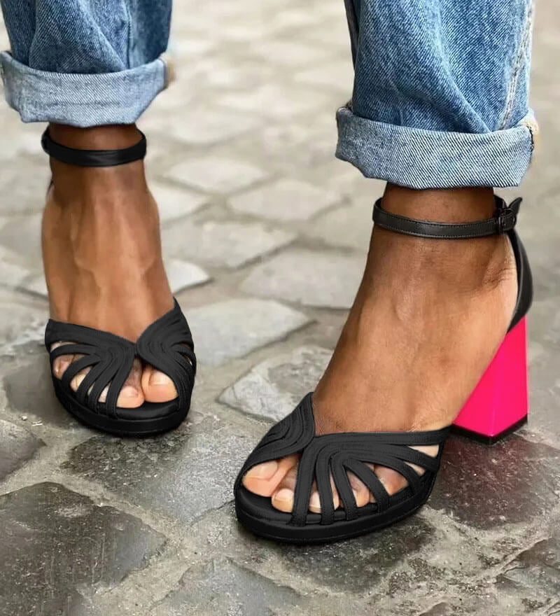 Nova | Tweekleurige Sandalen met Hak