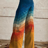 Léa - Elegante Retro Zigzag Broeken