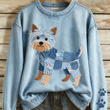 Marisol - Mooie dames hoodie met Yorkshire Terrier patchworkmotief