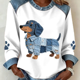 Brisa - Damestrui met patchworkmotief en teckelpatroon